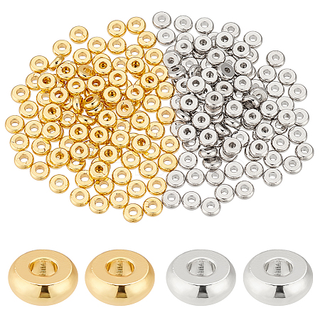 200Pcs 2 Colors Brass Spacer Beads KK-PH0006-56B-1