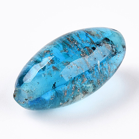 Luminous Handmade Gold Sand Lampwork Beads LS-FOIL-T006-01B-1