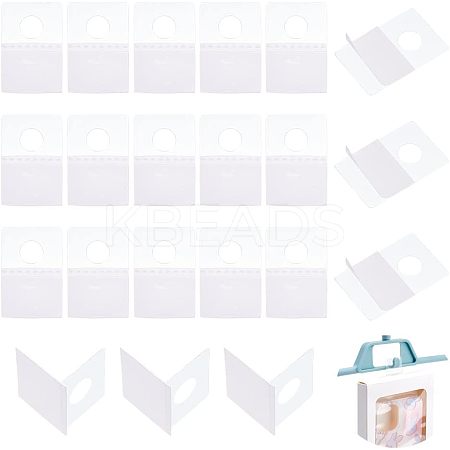 300Pcs Transparent PVC Self Adhesive Hang Tabs CDIS-HY0001-01-1