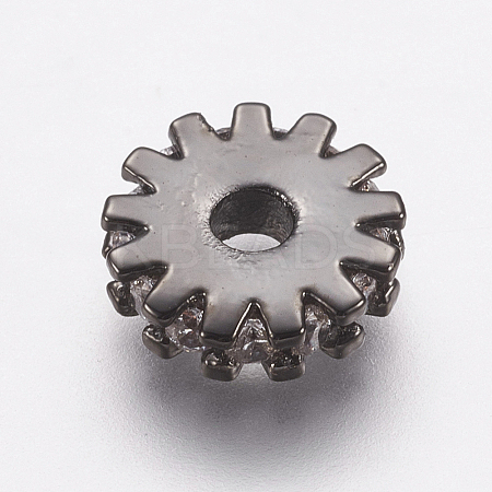 Brass Micro Pave Cubic Zirconia Bead Spacers LS-ZIRC-E143-21B-1