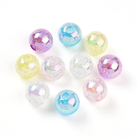 Transparent Crackle Acrylic Beads OACR-I015-41-1