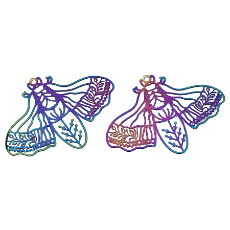 Ion Plating(IP) 201 Stainless Steel Filigree Pendants STAS-S118-024-1