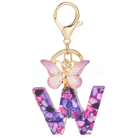 Resin Butterfly Pendant Keychains KEYC-TAC0034-03W-1