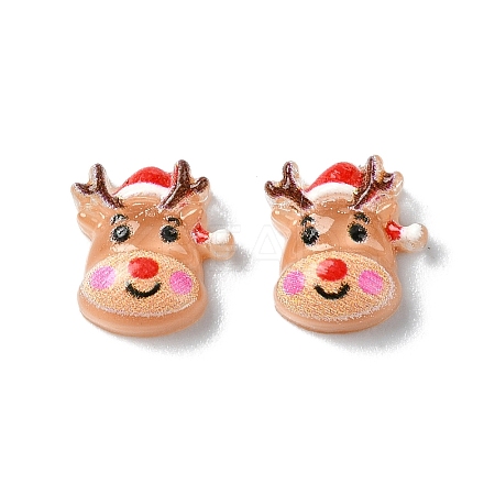 Sandy Brown Christmas Series Resin Cabochons CRES-Q006-02C-1