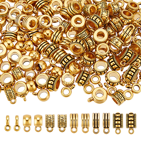 180Pcs 6 Styles Alloy Hangers Links FIND-GO0003-90-1