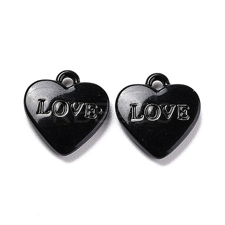 Heart Alloy Spray Painted Charms PALLOY-B005-01C-1