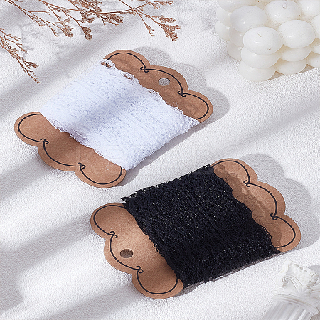 4Pcs 2 Colors 2 Yards Polyester Floral Lace Trims OCOR-LP0001-95-1
