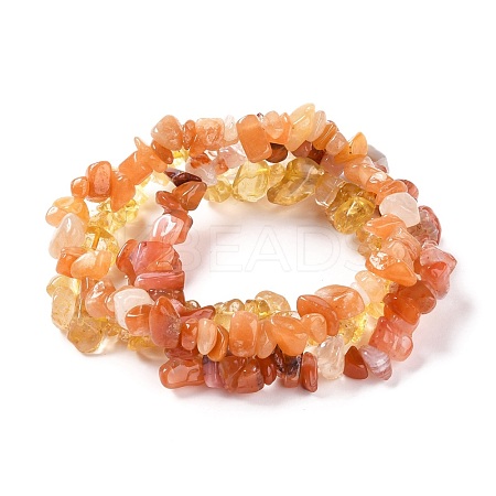 Chips Natural Mixed Stone Stretch Bracelets BJEW-JB05644-1