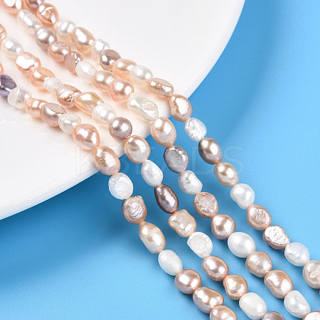 Natural Cultured Freshwater Pearl Beads Strands PEAR-N014-05N-01-1