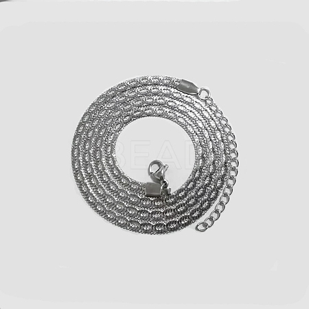 Non-Tarnish 304 Stainless Steel Herringbone Chain Necklaces LS-NJEW-P282-02P-1