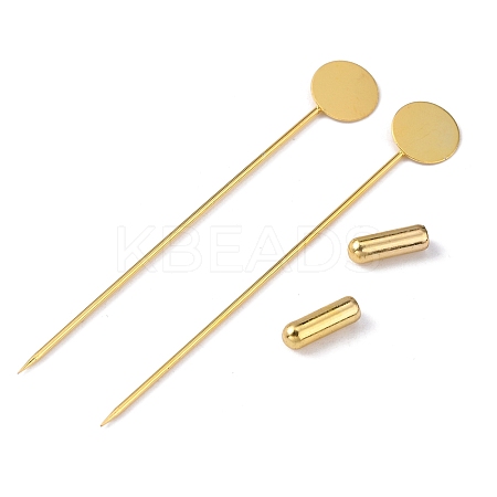 Brass Lapel Pin Base Settings X-KK-WH0045-025A-G-1