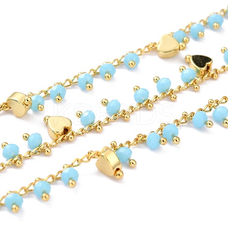 Handmade Glass Beaded Chains CHC-I038-14G-01-1