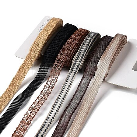 18 Yards 6 Styles Polyester Ribbon SRIB-C001-E05-1