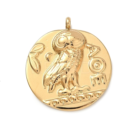 304 Stainless Steel Coin Pendants STAS-K252-19G-1