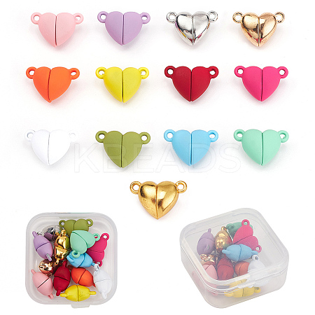 13 Sets 13 Colors Spray Painted Alloy Magnetic Clasps with Loops FIND-YW0001-31-1