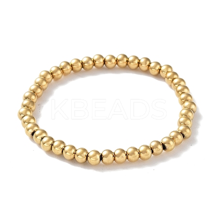 316 Surgical Stainless Steel Round Beaded Stretch Bracelets LS-BJEW-M305-01C-G-1