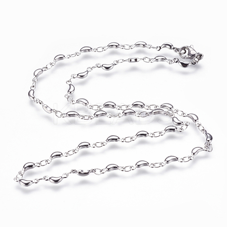 304 Stainless Steel Chain Necklaces STAS-P164-17P-1
