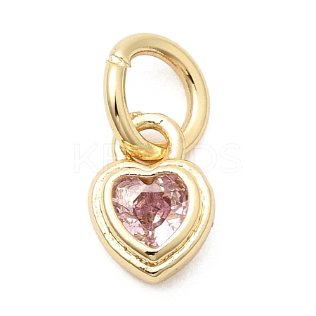 Brass Cubic Zirconia Charms KK-G554-02C-03-1