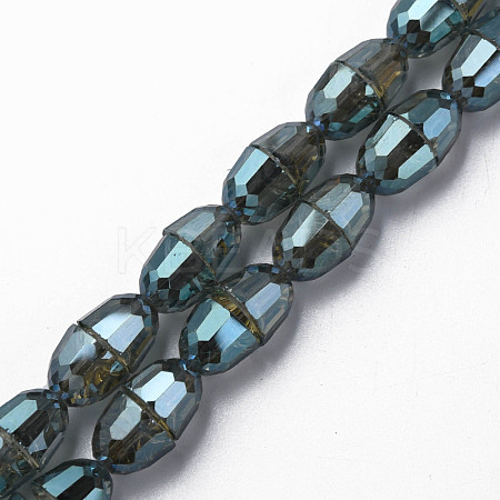 Electroplate Transparent Glass Beads Strands EGLA-N002-35-F03-1