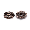 4-Petal Tibetan Style Alloy Flower Bead Caps TIBE-S222-R-NR-2