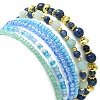 4Pcs 4 Style Natural Mixed Gemstone & Seed Beaded Stretch Bracelets Set BJEW-JB09606-03-2