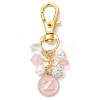 26Pcs 26 Styles Flat Round with Letter A~Z Alloy Enamel Pendant Decorations HJEW-JM02515-4