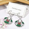 304 Stainless Steel Micro Pave Cubic Zirconia Hoop Earrings EJEW-A119-07P-1