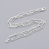 Brass Textured Paperclip Chain Necklace Making MAK-S072-02A-S-2