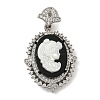 Brass Micro Pave Clear Cubic Zirconia Pendants KK-N254-103P-1