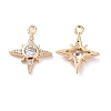Brass Micro Pave Clear Cubic Zirconia Charms X-KK-G418-08G-2