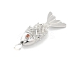 Fish Rack Plating Brass Micro Pave Cubic Zirconia Pendants KK-Z071-72A-01P-2