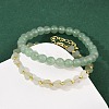 Natural Green Aventurine Beaded Bracelets Set for Women BJEW-G752-02G-07-2