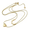 304 Stainless Steel Heart Pendant Double Layer Necklaces for Women LS-NJEW-K298-01G-2