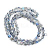 Full Rainbow Plated Electroplate Transparent Glass Beads Strands EGLA-G037-04A-FR01-2