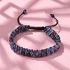 Natural & Synthetic Gemstone and Synthetic Hematite Adjustable Braided Bead Bracelets BJEW-H626-01-3