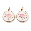 Real 18K Gold Plated Brass Enamel Pendants ZIRC-Z008-11-2