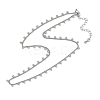 Rack Plating Brass Twisted Chain Ball Tassel Necklaces for Women NJEW-K382-15C-P-1