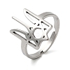 Non-Tarnish Star of David 201 Stainless Steel Adjustable Rings for Unisex RJEW-F163-03P-1