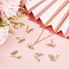 10Pcs 2 Style Rack Plating Brass Micro Pave Clear Cubic Zirconia Charms KK-BBC0003-13-5