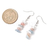 Natural Aquamarine & Pink Opal & Howlite Dangle Earrings EJEW-JE06127-03-3