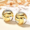 304 Stainless Steel Two Tone Stud Earrings EJEW-F355-04GP-01-1