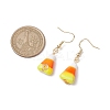 Candy Corn Handmade Lampwork Dangle Earrings EJEW-JE05869-3