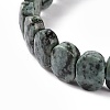 Natural Agate Oval Beaded Stretch Bracelet G-E010-01V-3