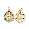 Brass Micro Pave Colorful Cubic Zirconia Pendants KK-E068-VF154-1