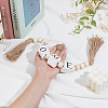 Wood Beaded Garland with Jute Cord Tassels DJEW-WH0042-68A-3