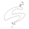 Brass Cubic Zirconia Wing Cross Pendant Necklaces for Women NJEW-C067-07P-03-4