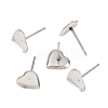 Tarnish Resistant Earring Cabochon Settings 304 Stainless Steel Ear Studs Blank Settings STAS-Q170-12-2