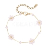 Glass & ABS Plastic Imitation Pearl Beads Link Bracelets BJEW-JB12572-04-1