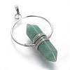 Natural Green Aventurine Big Double Terminated Pointed Pendants G-G771-A05-2
