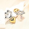 304 Stainless Steel Two-tone Stud Earrings for Women EJEW-R023-01GP-05-3